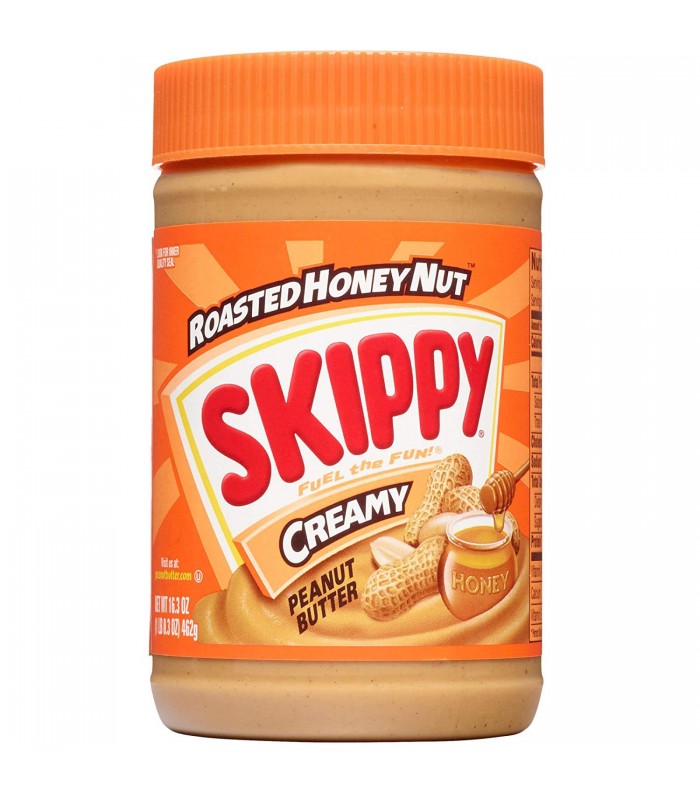 Skippy کره بادام زمینی کرمی تفت داده شده با عسل و بدون گلوتن 462 گرمی اسکیپی