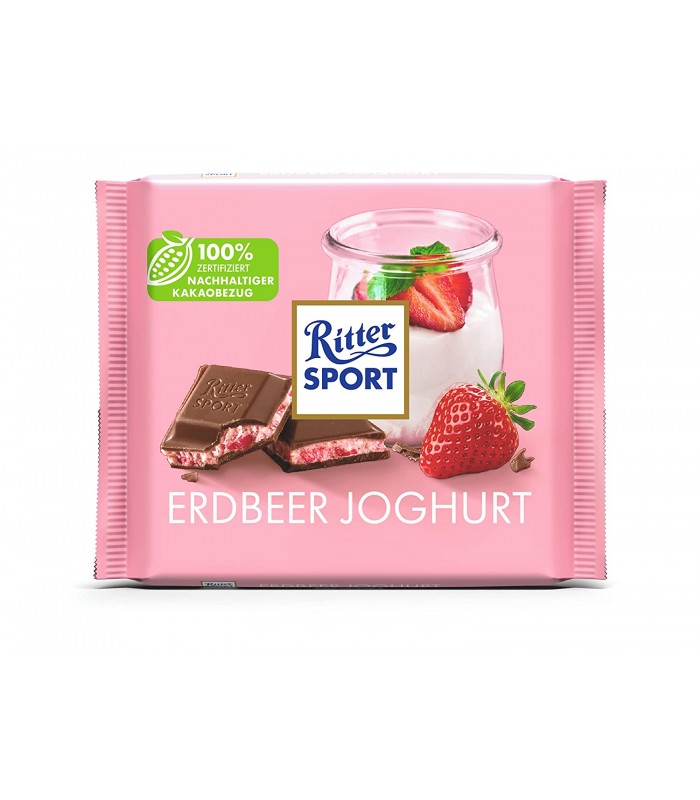 Ritter Sport شکلات ماست و توت فرنگی 100 گرمی ریتر اسپرت
