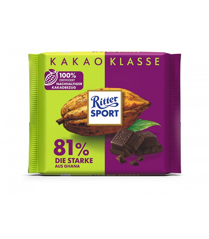 Ritter Sport شکلات 81% استرانگ 100 گرمی ریتر اسپرت
