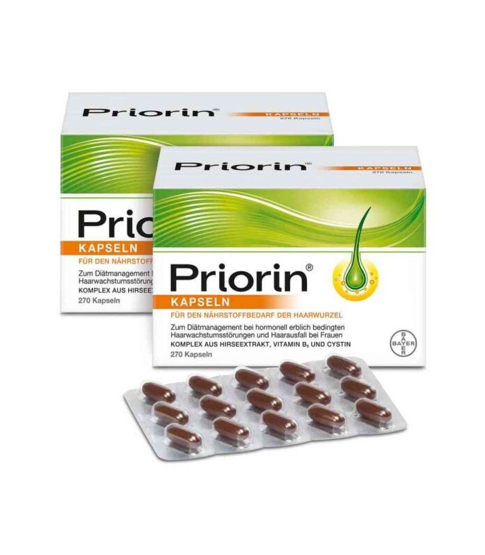 PRIORIN کپسول ضد ریزش مو ارثی و هورمونی 120 عددی پریورین بایر آلمان