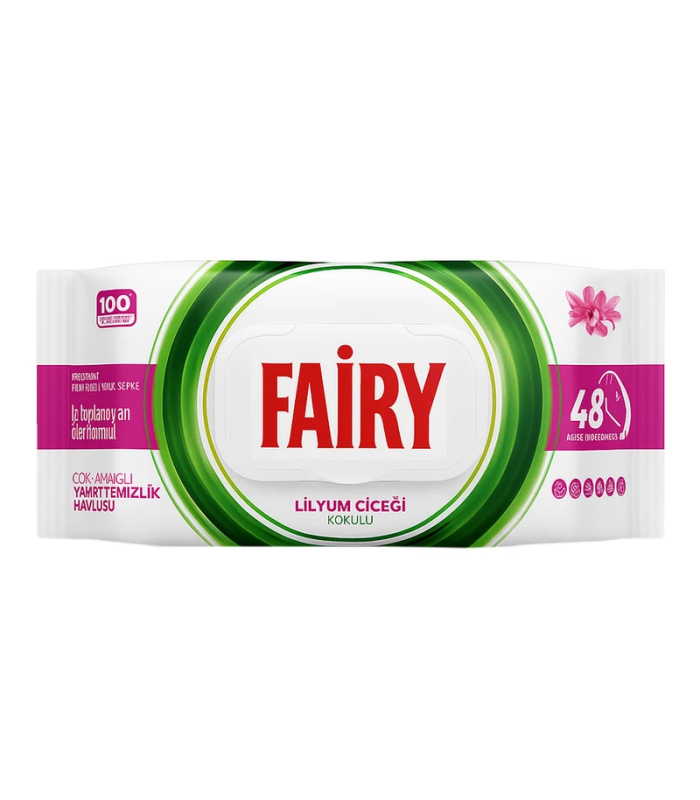FAIRY دستمال سطوح چند منظوره فیری رایحه لیلیوم بسته 100 عددی