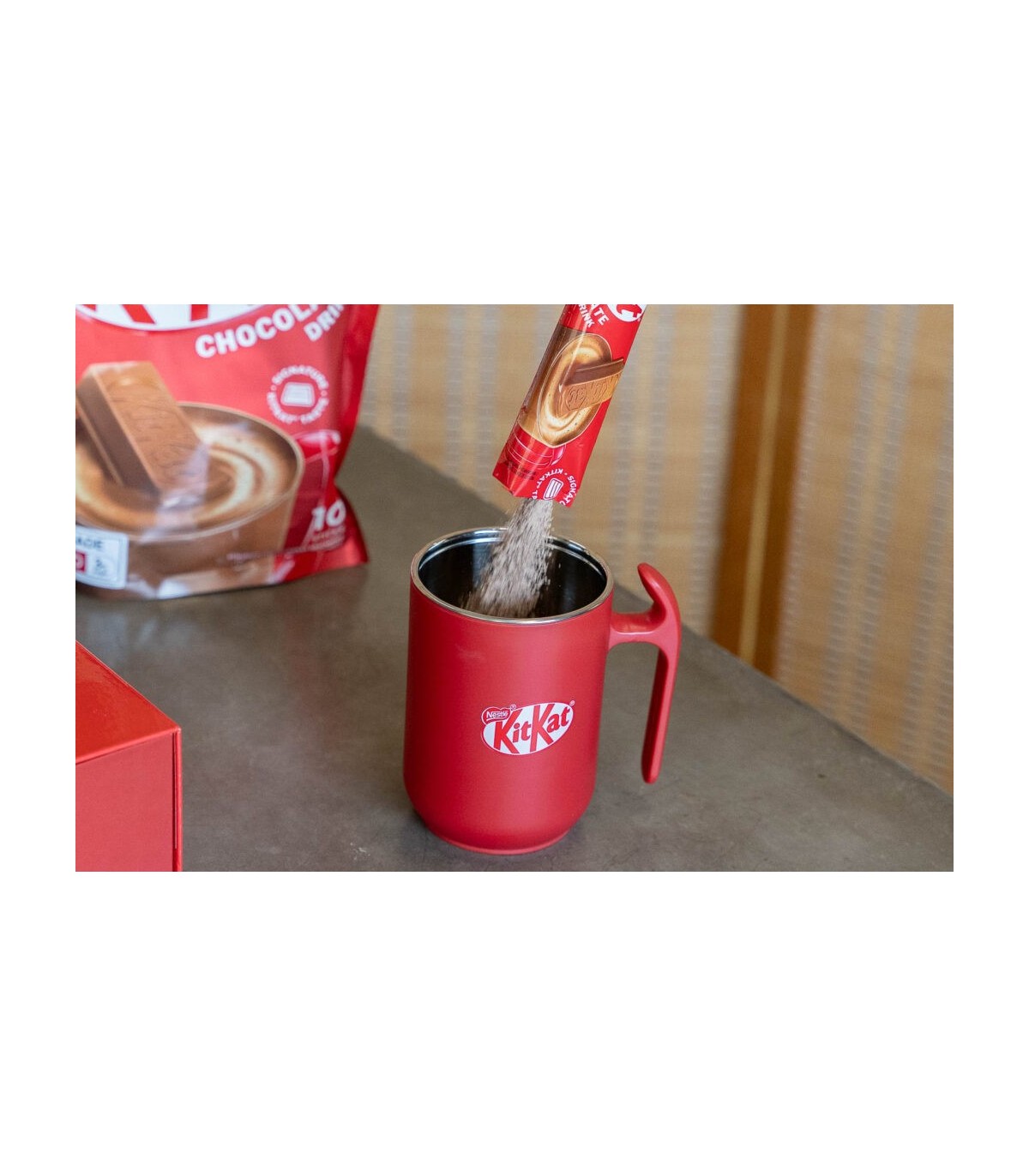 kitkat پودر هات چاکلت کیت کت 10عددی