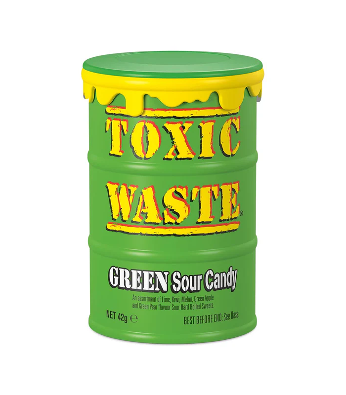 TOXIC WASTE آبنبات ترش تاکسیک ویست بشکه سبز 42 گرمی