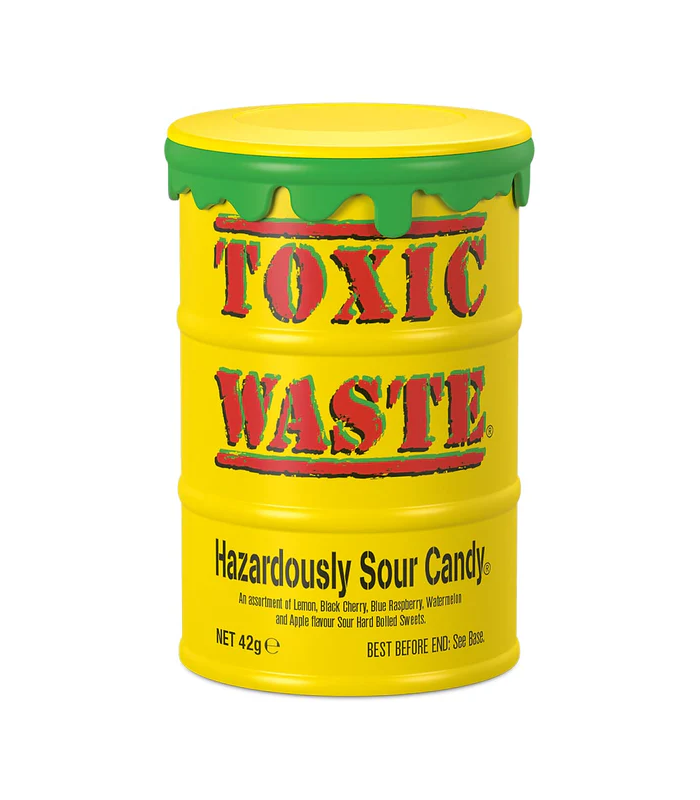 TOXIC WASTE آبنبات ترش تاکسیک ویست بشکه زرد 42 گرمی