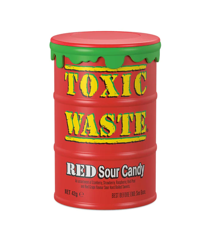 TOXIC WASTE آبنبات ترش تاکسیک ویست بشکه قرمز 42 گرمی