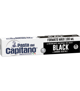 Capitano خمیر دندان ذغالی سفید کننده دندان کاپیتانو اصل ایتالیا حجم 100 میل