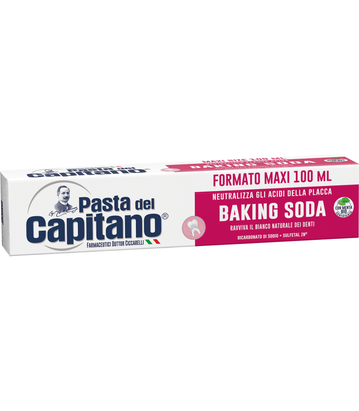 Capitano خمیر دندان حاوی جوش شیرین کاپیتانو اصل ایتالیا حجم 100 میل