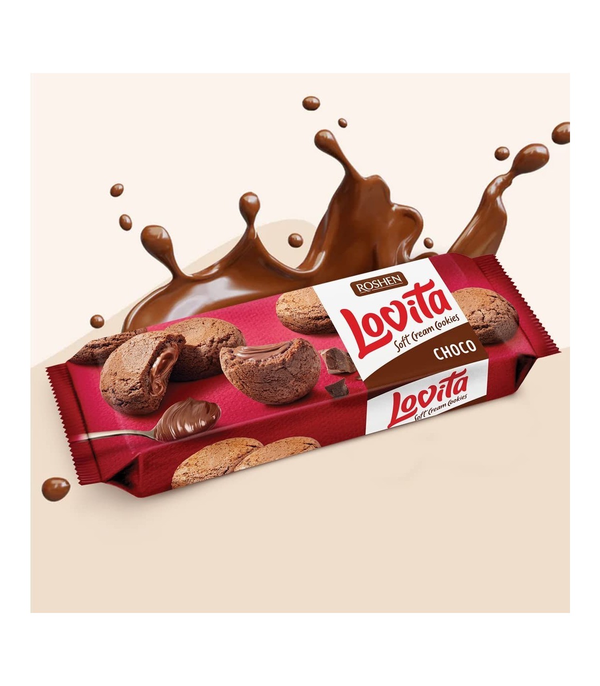 Roshen کوکی شکلاتی کرم دار 150 گرمی روشن