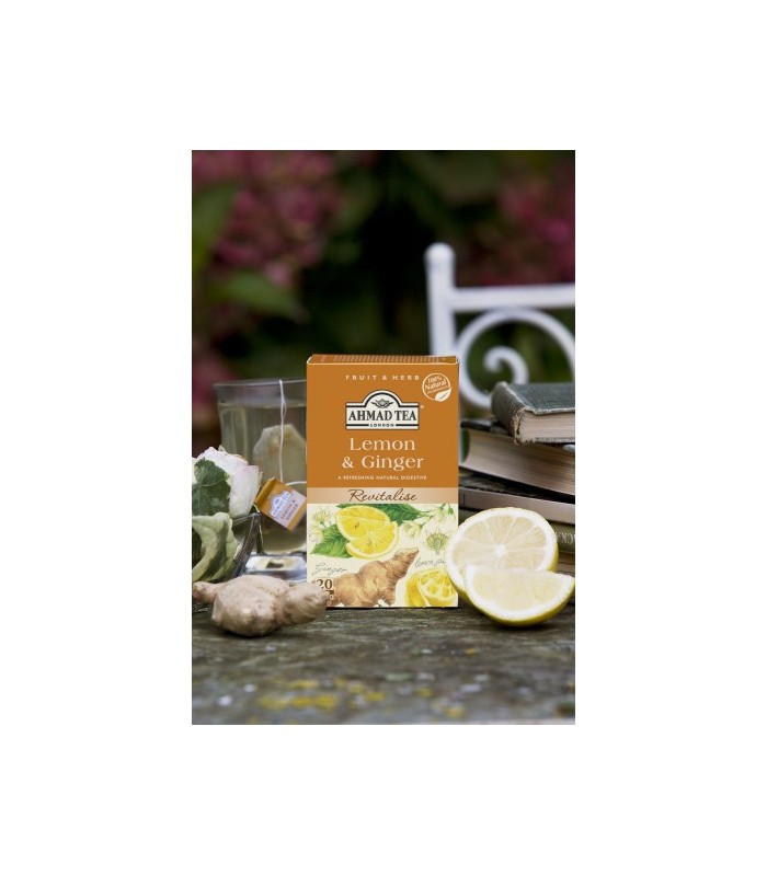 Ahmad Tea دمنوش طراوت بخش لیمو و زنجبیل 20 عددی احمد انگلستان