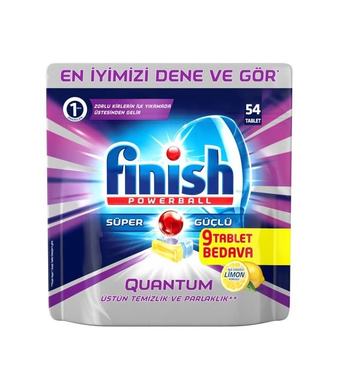 Finish قرص ماشین ظرفشویی کوآنتوم لیمویی 54 عددی فینیش