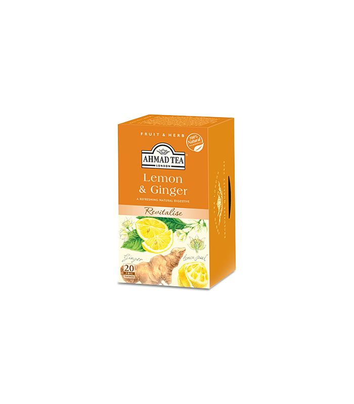 Ahmad Tea دمنوش طراوت بخش لیمو و زنجبیل 20 عددی احمد انگلستان