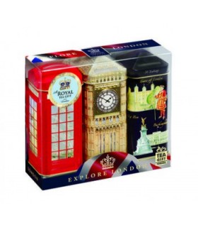 Ahmad Tea پک 3 عددی چای جعبه فلزی نمادهای لندن 20 عددی احمد تی