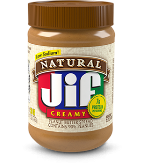 Jif کره بادام زمینی کاملا طبیعی کم سدیم کرمی جیف