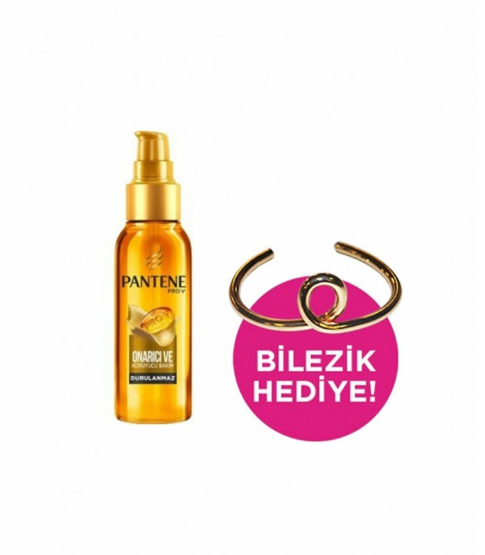 Pantene پک سرم مو کراتین 100 میلی و دستبند استیل پنتن