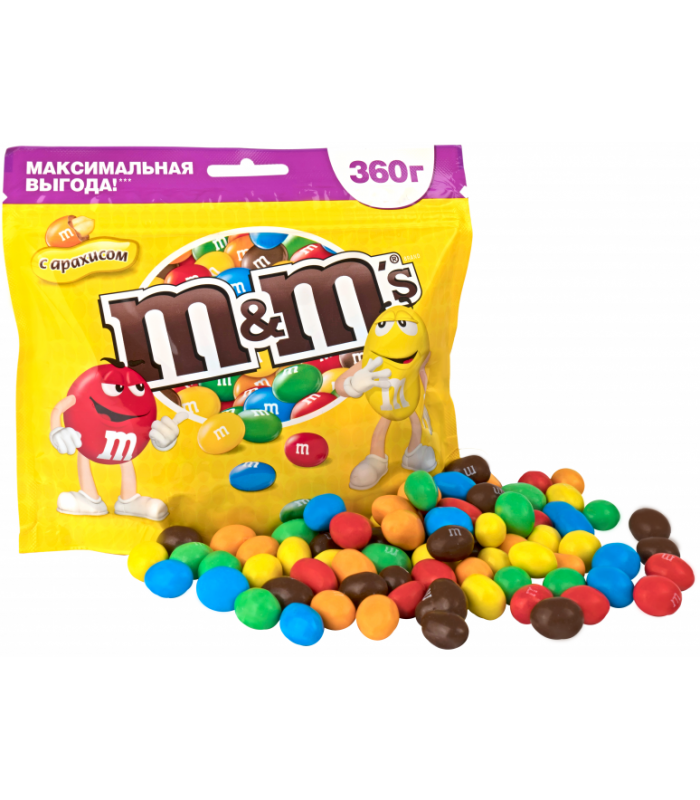 M&M's دراژه شکلات و بادام زمینی 360 گرمی ام اند امز