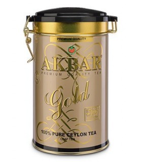 Akbar چای طلایی جعبه فلزی 450 گرمی اکبر