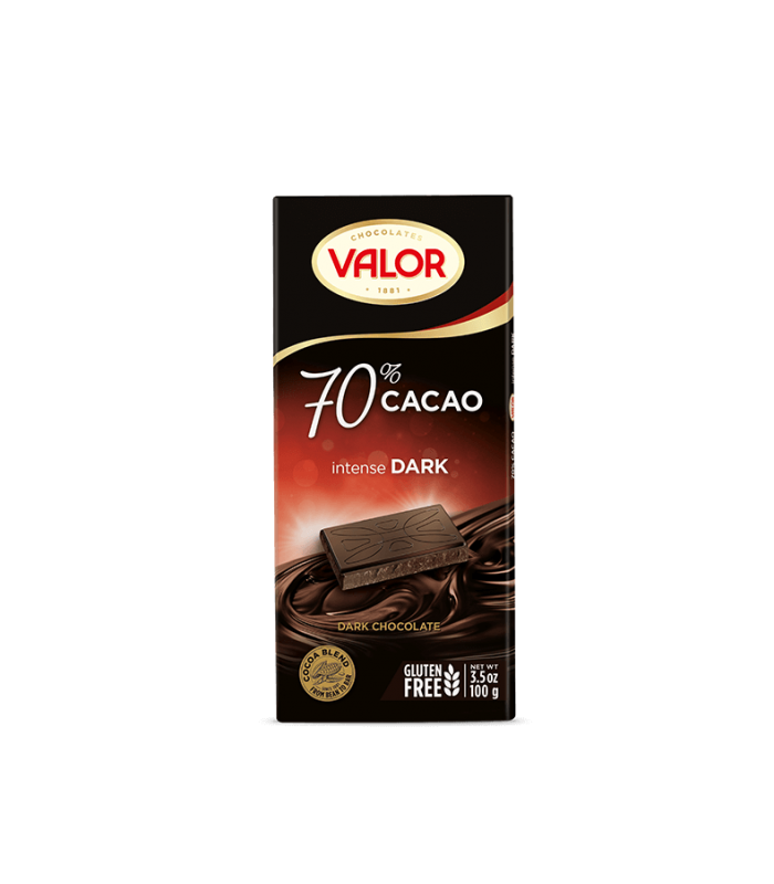 Valor شکلات تلخ 70% بدون گلوتن 100 گرمی والور