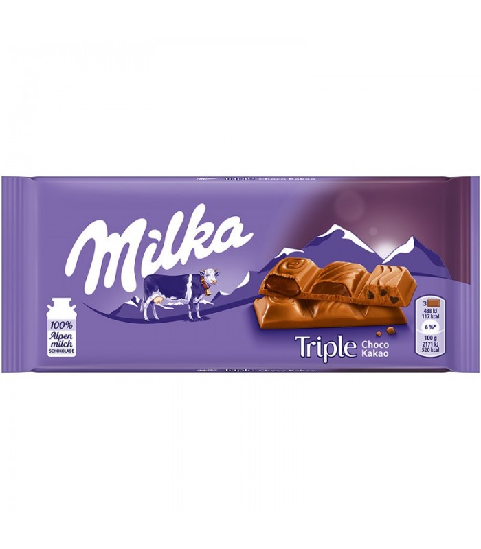 Milka شکلات شیری تریپل چوکو کاکاو 100 گرمی میلکا
