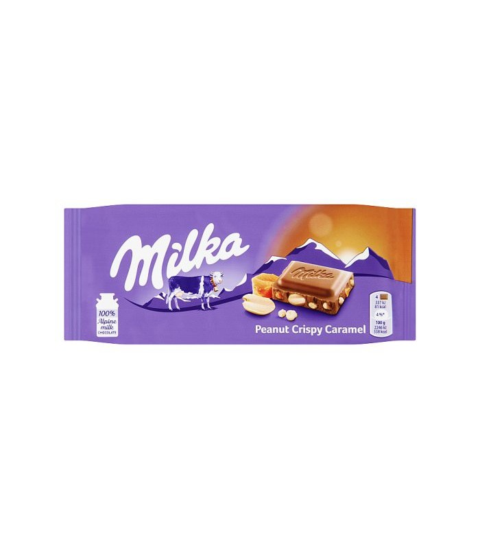 Milka شکلات شیری پینات کریسپی کارامل 90 گرمی میلکا