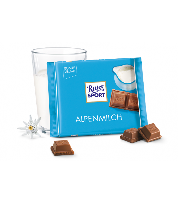 Ritter Sport شکلات شیری 30% آلپاین 100 گرمی ریتر اسپرت