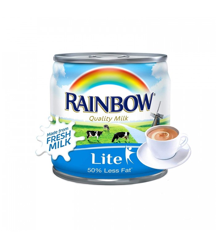 Rainbow شیر تغلیظ شده کم چرب 170 گرمی رین بو