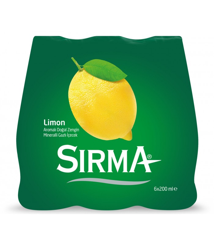 Sirma پک 6 عددی آب معدنی گازدار لیمویی 200 میلی لیتر سیرما