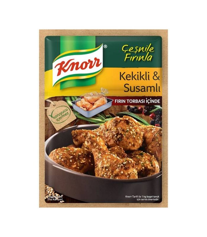 Knorr کیسه پخت مرغ همراه با ادویه مخصوص آویشن و سیر 35 گرمی کنور