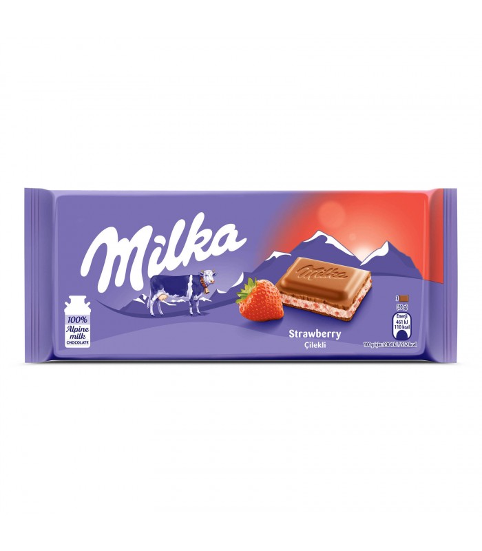 Milka شکلات شیری ماست و توت فرنگی 100 گرمی میلکا