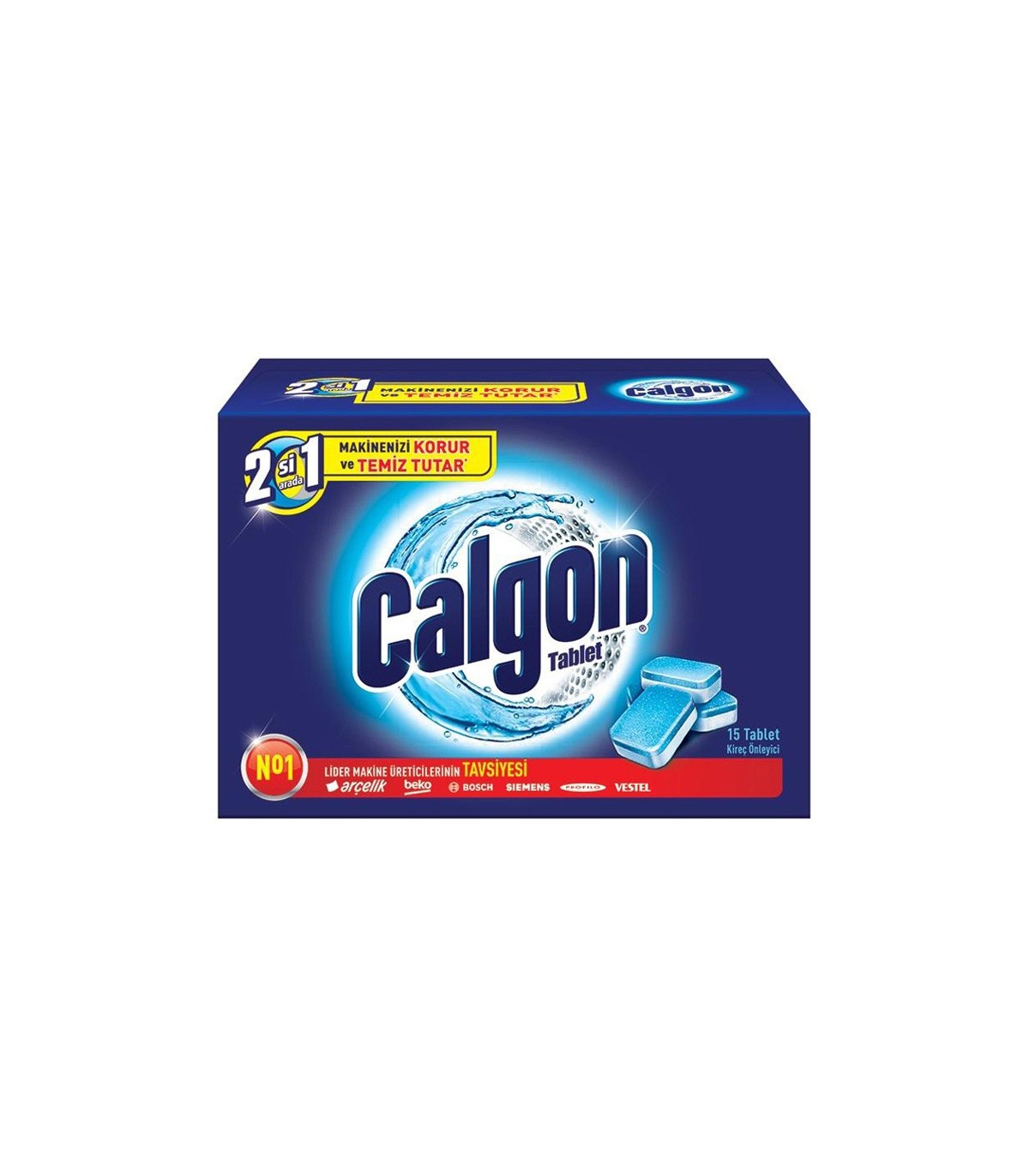 Calgon قرص جرم گیر ماشین لباسشویی دو در یک 15عددی کالگون