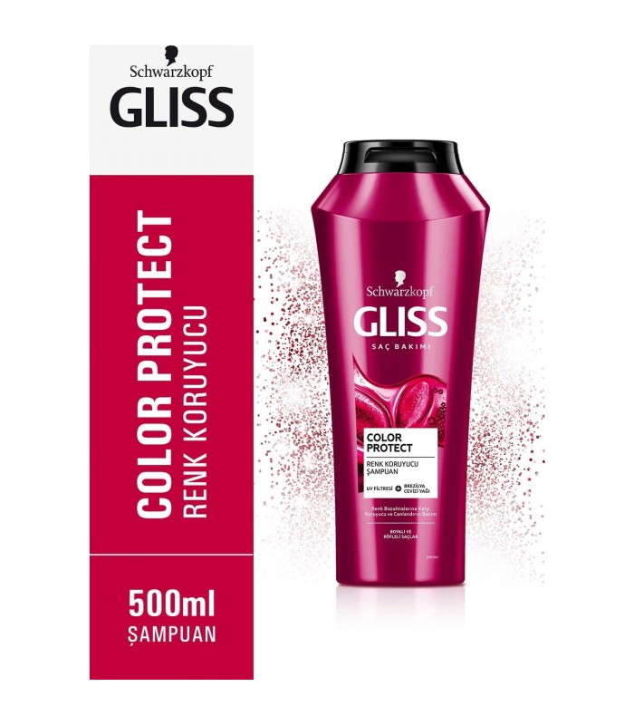 Gliss شامپو کراتینه محافظت کننده موهای رنگ شده 500 میلی لیتر گلیس
